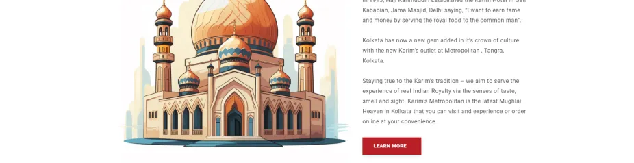 Karim's Metropolitan Mughlai restaurant website built with Astro.js by Alienity Technologies